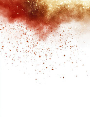 starry sky with golden dust falling from top creates magical and enchanting atmosphere. blend of red and gold hues adds sense of warmth and wonder to scene