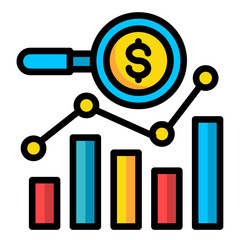 Market Dynamics  Icon Element For Design	