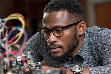 Innovative engineering workshop modern lab professional insight creative environment close-up view technology exploration