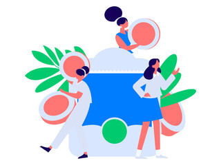 Holiday shopping people doing e-commerce online shopping flat vector concept operation hand drawn illustration
