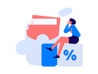 Holiday shopping people doing e-commerce online shopping flat vector concept operation hand drawn illustration
