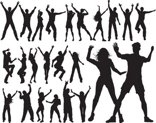 silhouettes of dancing girls
