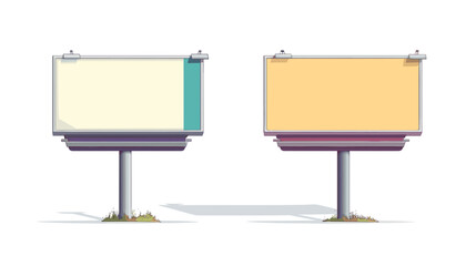 Obraz premium Two Blank Billboards Pixel Art Mockup