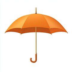 Orange umbrella against white background