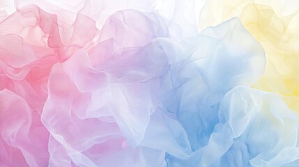 Fototapeta premium Delicate, pastel-toned sheer fabrics in a soft, flowing arrangement.