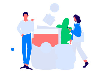 Holiday shopping people doing e-commerce online shopping flat vector concept operation hand drawn illustration
