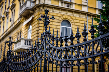 Decorative wrought iron fence