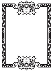 Vintage Flourish Border Outline in Hand Drawn Style