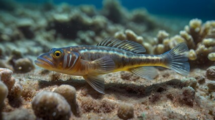 Fototapeta premium Colorful Ornamental Fish in a Coral Reef Environment