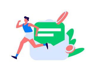 Holiday shopping people doing e-commerce online shopping flat vector concept operation hand drawn illustration
