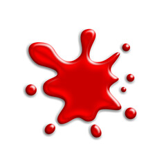 Dripping red blood drops. transparent background. paint stain background illustration. Realistic  border.