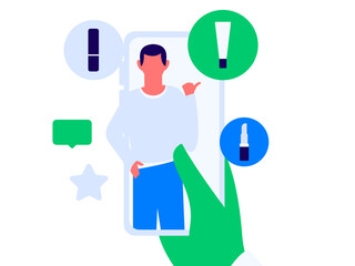 Holiday shopping people doing e-commerce online shopping flat vector concept operation hand drawn illustration
