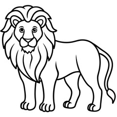 Elegant Lion Outline Illustration