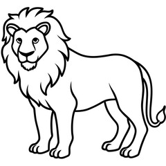 Elegant Lion Outline Illustration