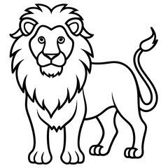 Elegant Lion Outline Illustration