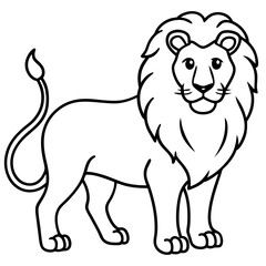 Elegant Lion Outline Illustration