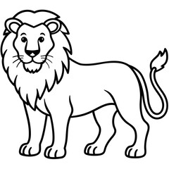 Elegant Lion Outline Illustration