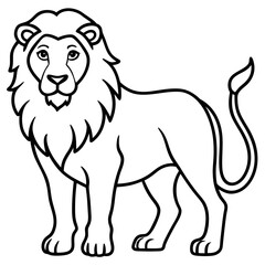 Elegant Lion Outline Illustration