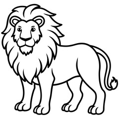 Elegant Lion Outline Illustration