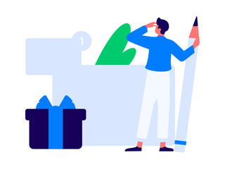 Holiday shopping people doing e-commerce online shopping flat vector concept operation hand drawn illustration
