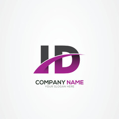 ID or DI Letter Logo Design with a Creative Cut Creative logo design