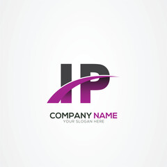 IP or PI Letter Logo Design with a Creative Cut Creative logo design