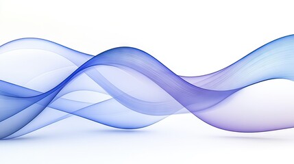 Abstract design of flowing, translucent, blue and purple waves.