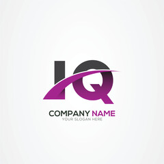 IQ or QI Letter Logo Design with a Creative Cut Creative logo design