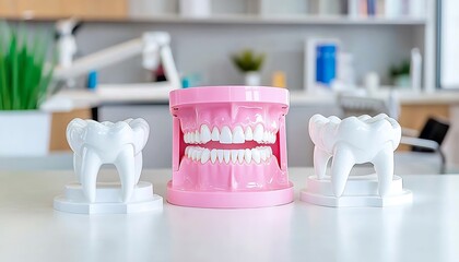 Dental models in dentist office.