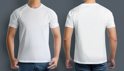 white t shirt on a man