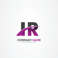 IR or RI Letter Logo Design with a Creative Cut Creative logo design