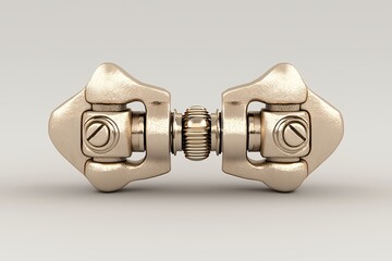 Gold Toned Mechanical Device with Central Gear