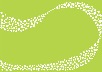 ハート柄の背景 黄緑系の単色 白抜き ハート