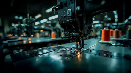Serger Machine For Tailoring And Fashion Production Closeup