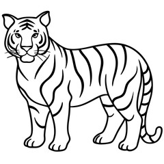 Fierce Tiger Outline Design