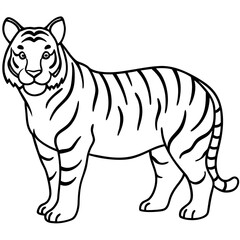 Fierce Tiger Outline Design
