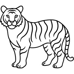 Fierce Tiger Outline Design