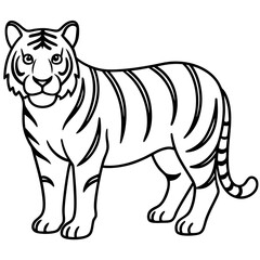 Fierce Tiger Outline Design