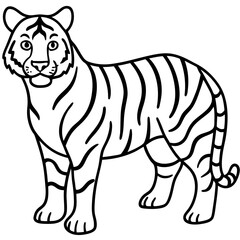Fierce Tiger Outline Design