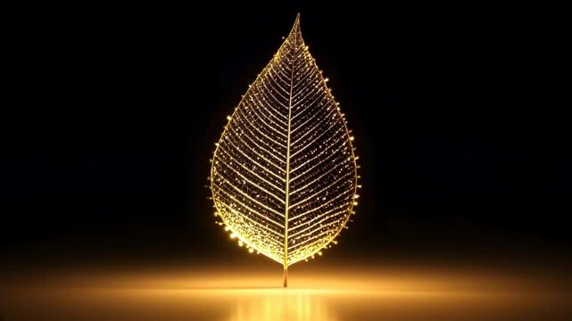 golden leaf at night