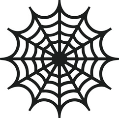 Obraz premium Elegant Black Silhouette of a Spider Web