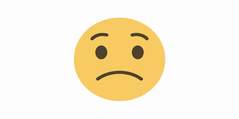 Vector Illustration of Yellow Apathetic Face Emoticon