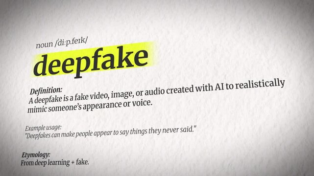 An Animation Explaining Deepfake with a Dictionary Definition