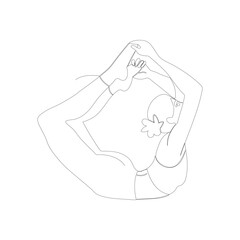 One Continuous Drawn Line Yoga Pose .International Yoga Day Stock Illustrations. Illustration. Continuous line ink drawing. Sport woman engaged in yoga on white background