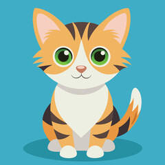 Happy Little Kitten Sitting Calmly