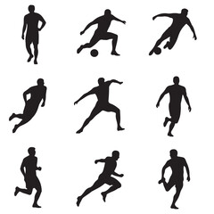 Obraz premium football players silhouettes