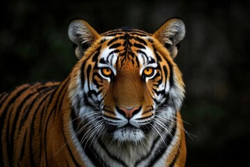 Fototapeta premium there is a tiger that is looking at the camera