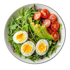 Healthy Salad Bowl isolated on PNG transparent background, cut out