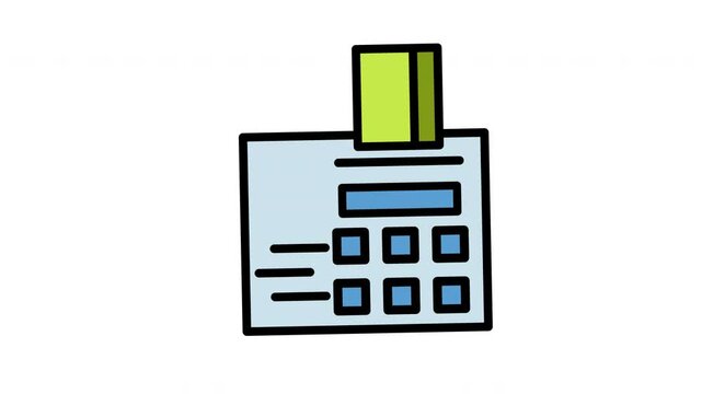 Animation of cash register with vintage design, perfect for retrothemed projects needing a nostalgic touch. Ideal for retail, finance or historical concepts.