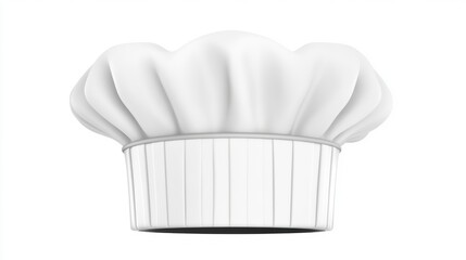 A pristine white chef's hat, symbolic of culinary expertise and high-quality cuisine.  This iconic hat represents culinary artistry and dedication to the craft.